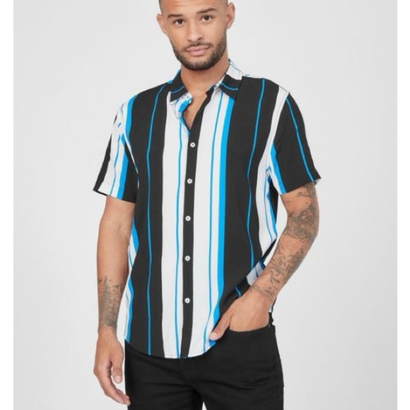 New GUESS Mugatu Striped Shirt SZ XXL - Picture 5 of 5